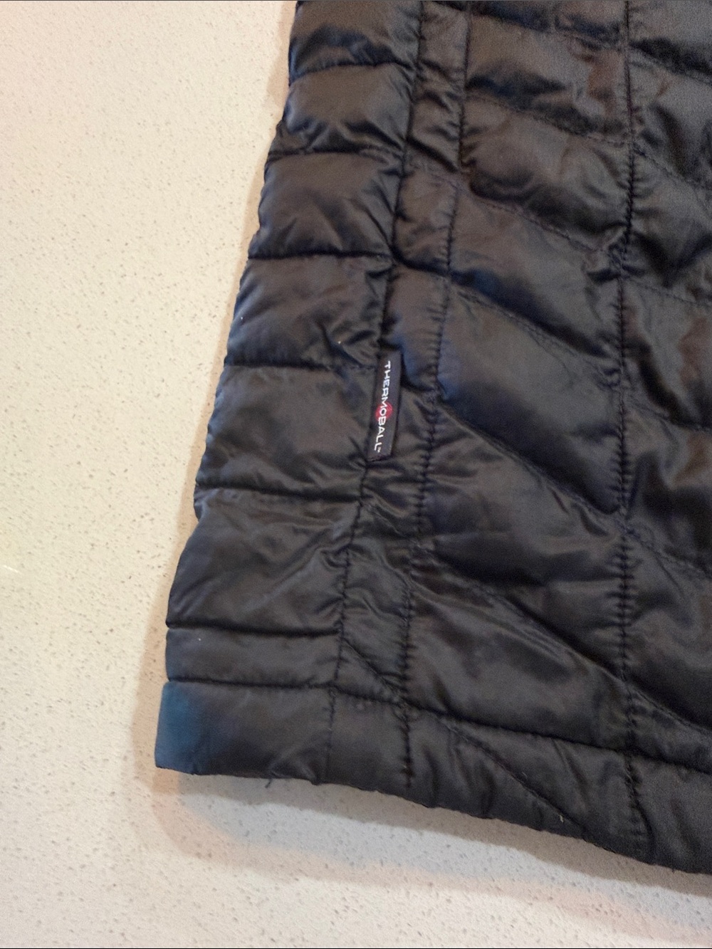 The North Face Black Quilted Vest Thermoball with Blue Accents - Picture 9 of 9